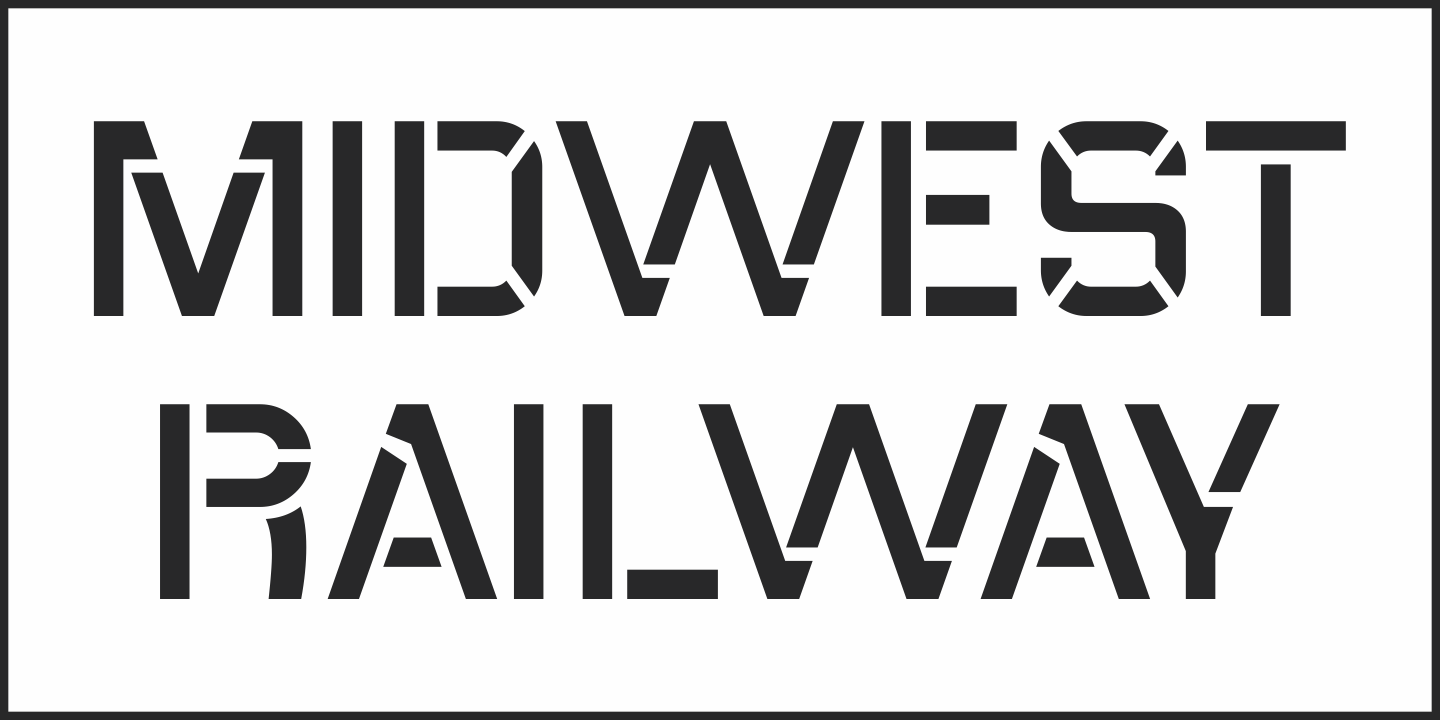 Ejemplo de fuente Midwest Railway JNL Oblique